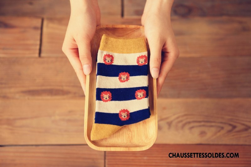 Chaussettes Mi Hautes Femme Lion Vente Chaude L'automne Nouvelles Arrivées Créatif Lovers Bleu