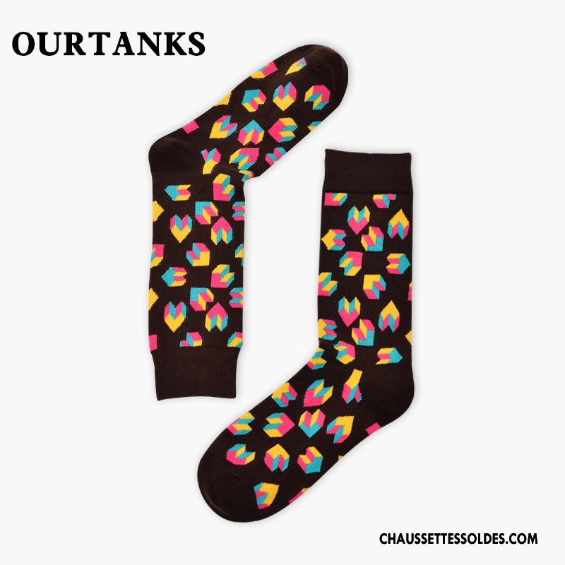 Chaussettes Mi Hautes Femme Long Stock Classique Marque De Tendance Homme Coton Bio Personnalité Bleu