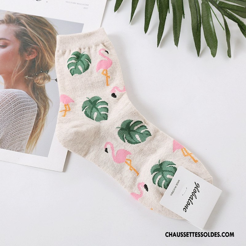 Chaussettes Mi Hautes Femme Long Stock Coton Bio Réseau Importer Frais Oiseau Bleu Rouge