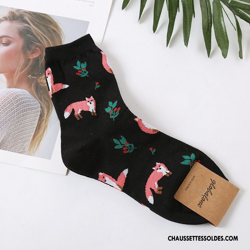 Chaussettes Mi Hautes Femme Long Stock Coton Bio Réseau Importer Frais Oiseau Bleu Rouge
