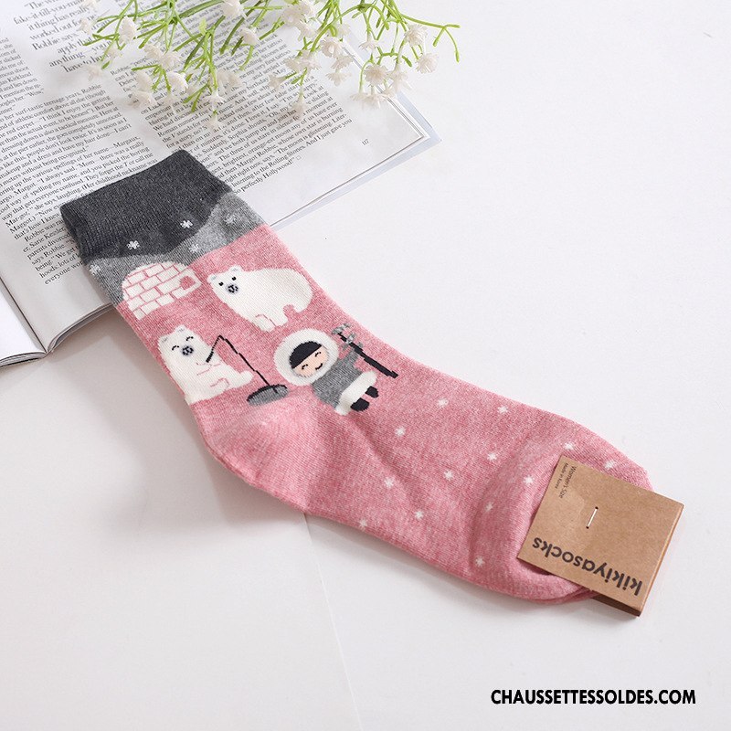 Chaussettes Mi Hautes Femme Long Stock Kaki Importer Coton Bio Hiver Casual