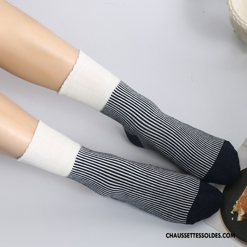 Chaussettes Mi Hautes Femme Légère Fleurs Milieu Chaussettes En Coton Matelassé Élève Marron / Brun