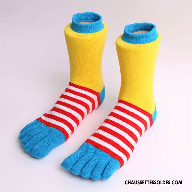 Chaussettes Mi Hautes Femme Matelassé Milieu L'automne Hiver Cinq Doigts Dame Rose