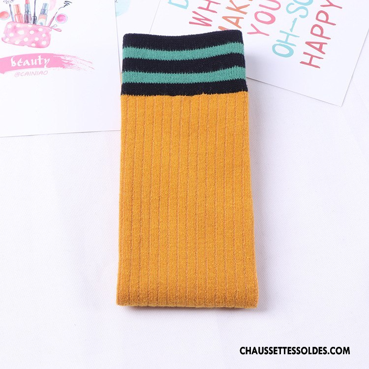 Chaussettes Mi Hautes Femme Milieu 100% Coton Le Nouveau L'automne Hiver Violet Foncé