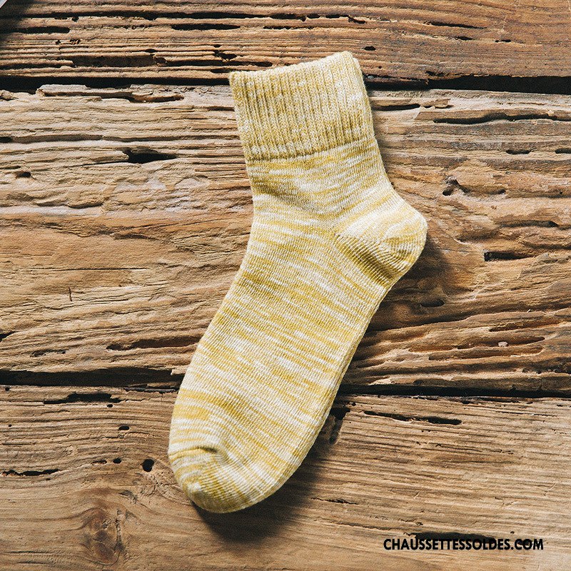 Chaussettes Mi Hautes Femme Milieu Bambou Dame L'automne Le Nouveau Rayé Violet