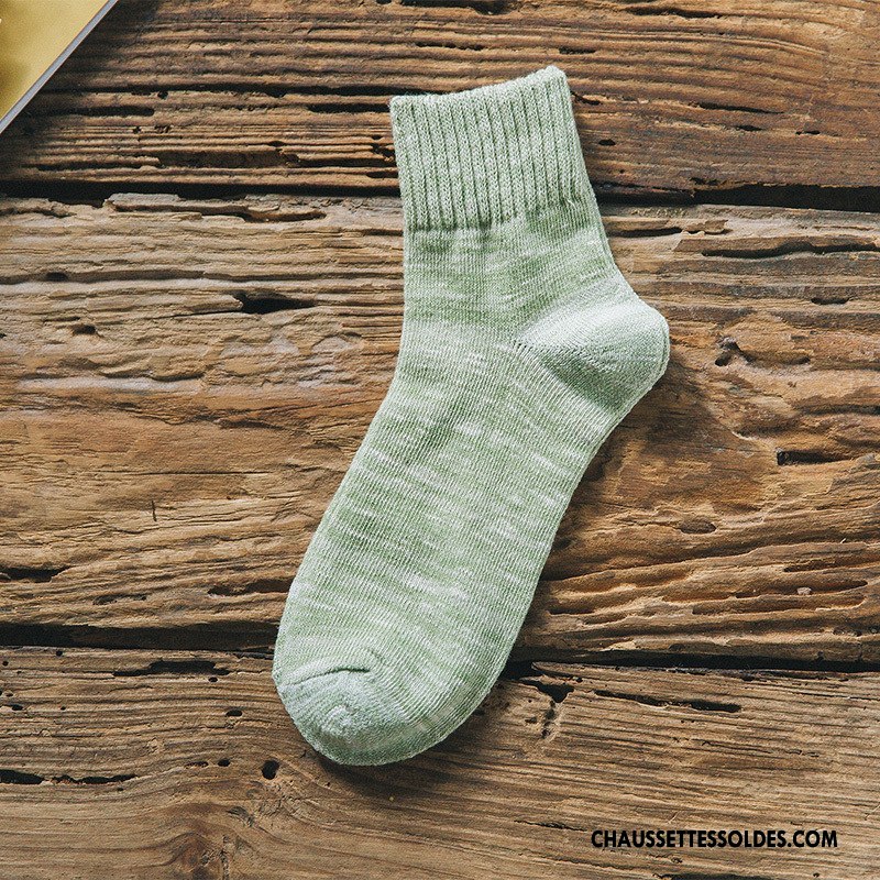 Chaussettes Mi Hautes Femme Milieu Bambou Dame L'automne Le Nouveau Rayé Violet