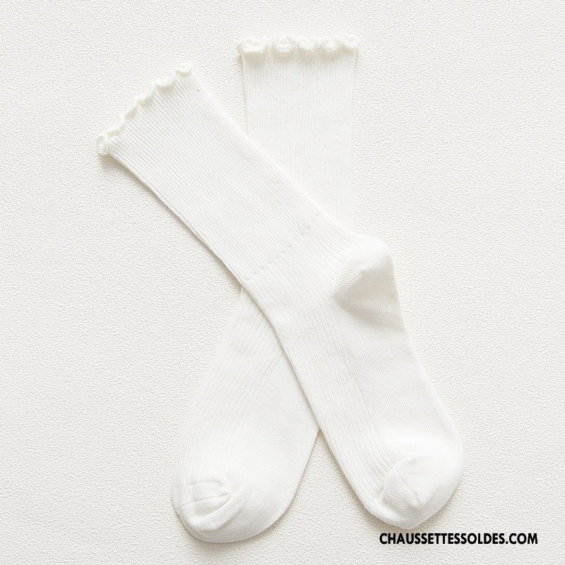 Chaussettes Mi Hautes Femme Milieu Bois Hiver Coton Bio Rayé L'automne Bordeaux Pure