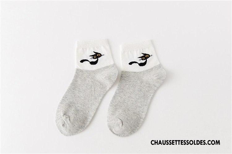 Chaussettes Mi Hautes Femme Milieu Chaussette Basse Coupée Dessin Animé Petit Le Nouveau 100% Coton Jaune