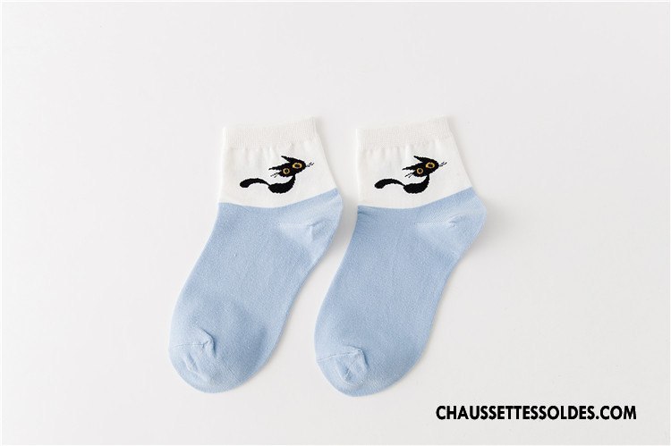 Chaussettes Mi Hautes Femme Milieu Chaussette Basse Coupée Dessin Animé Petit Le Nouveau 100% Coton Jaune