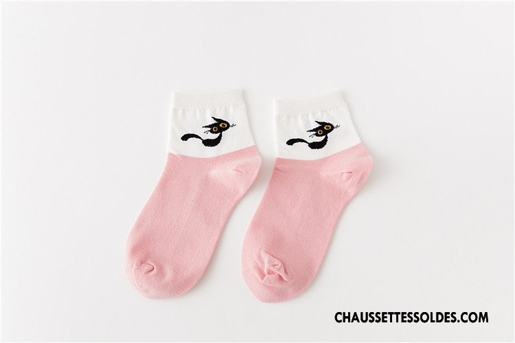 Chaussettes Mi Hautes Femme Milieu Chaussette Basse Coupée Dessin Animé Petit Le Nouveau 100% Coton Jaune