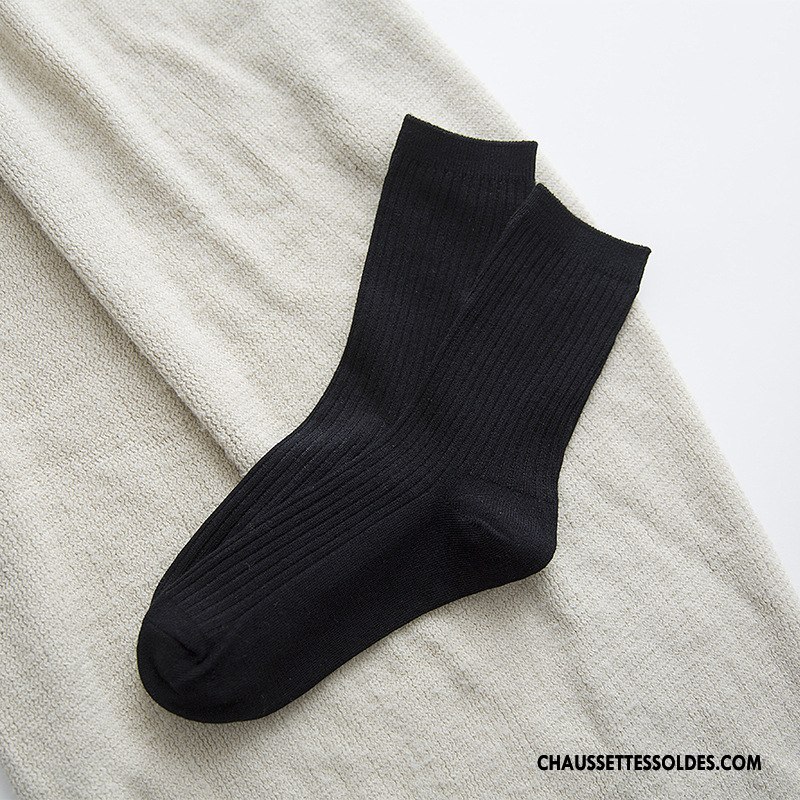 Chaussettes Mi Hautes Femme Milieu Dame Rétro 100% Coton Bordeaux Pure