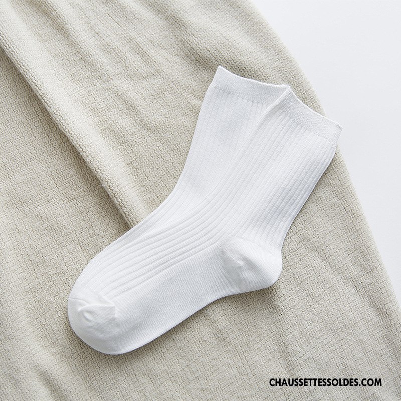 Chaussettes Mi Hautes Femme Milieu Dame Rétro 100% Coton Bordeaux Pure