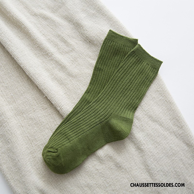 Chaussettes Mi Hautes Femme Milieu Dame Rétro 100% Coton Bordeaux Pure