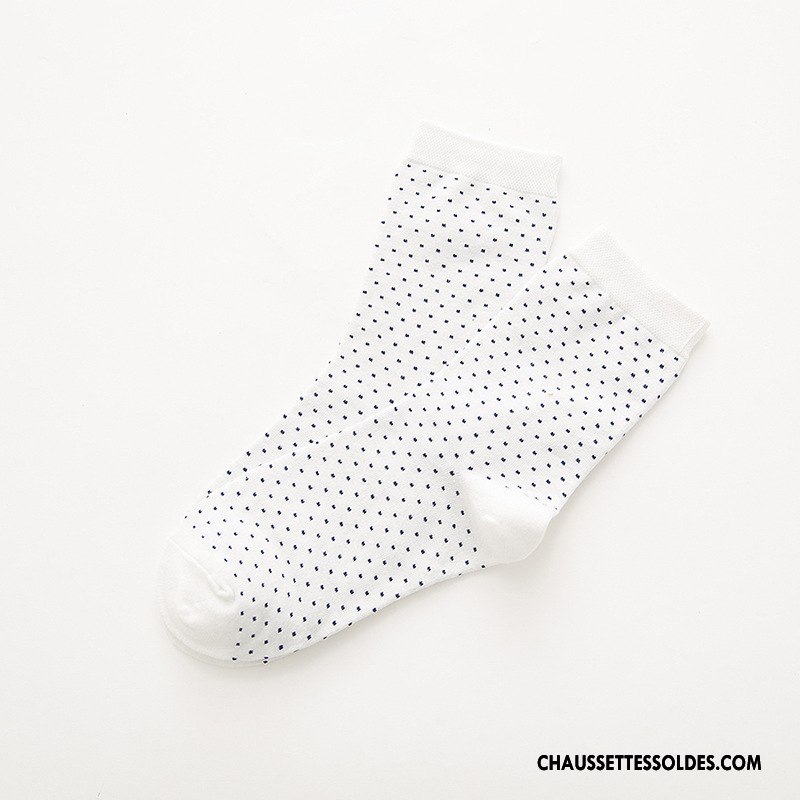 Chaussettes Mi Hautes Femme Milieu Hiver L'automne Nouvelles Arrivées Chaussettes En Coton Tous Les Assortis Blanc