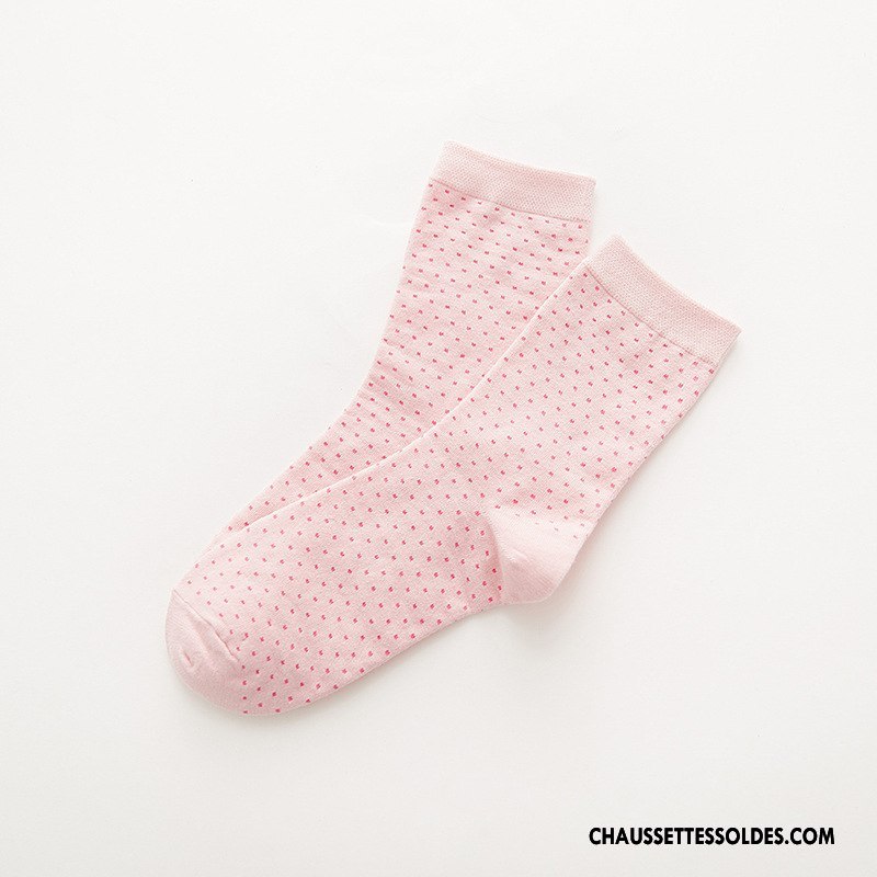 Chaussettes Mi Hautes Femme Milieu Hiver L'automne Nouvelles Arrivées Chaussettes En Coton Tous Les Assortis Blanc