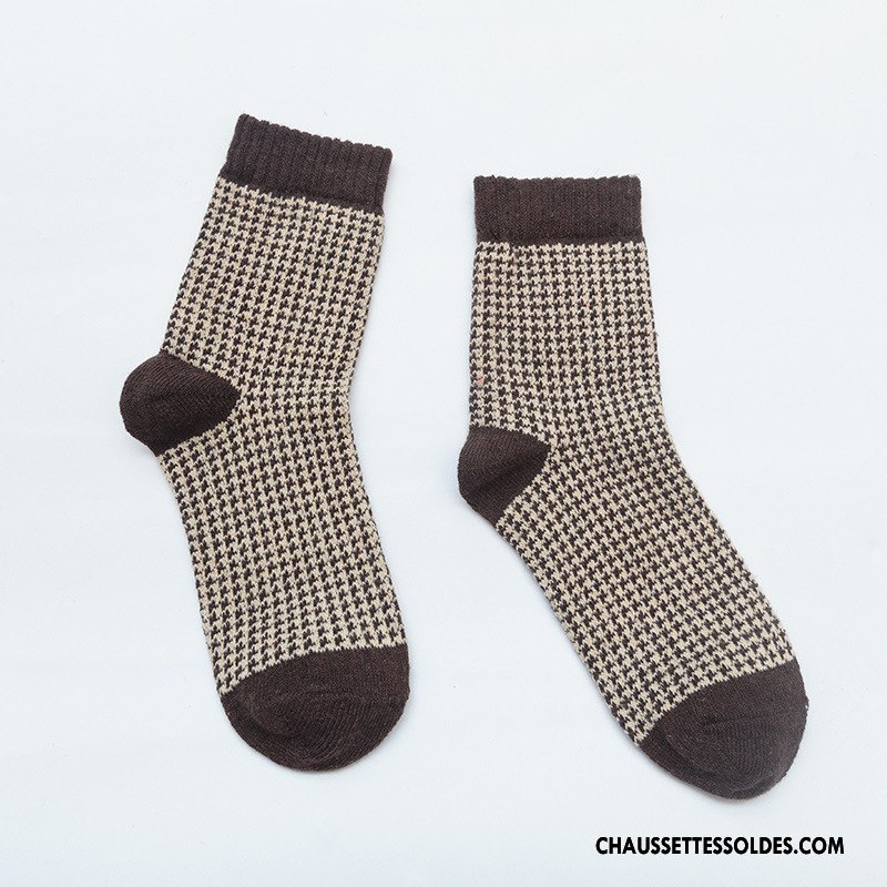 Chaussettes Mi Hautes Femme Milieu Hiver Swallow Cerveau Des Chaussettes En Laine Dame Lapin Marron / Brun