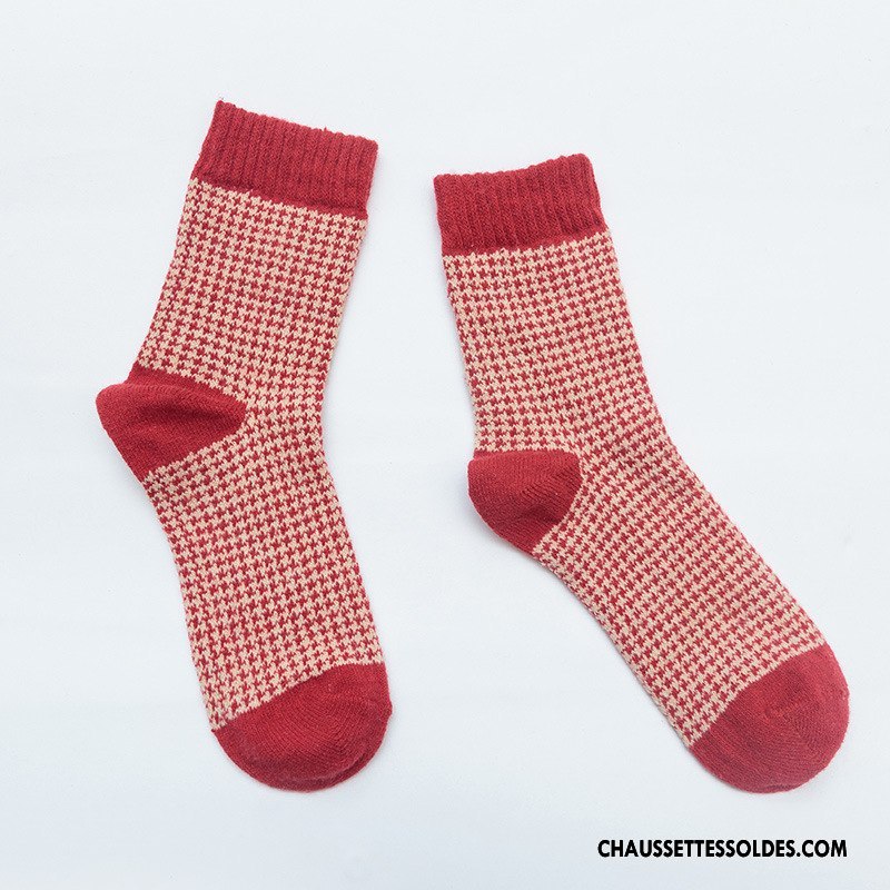 Chaussettes Mi Hautes Femme Milieu Hiver Swallow Cerveau Des Chaussettes En Laine Dame Lapin Marron / Brun