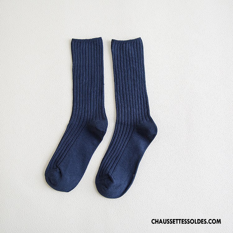 Chaussettes Mi Hautes Femme Milieu Le Nouveau Bouche Libre 100% Coton Hiver L'automne Rose