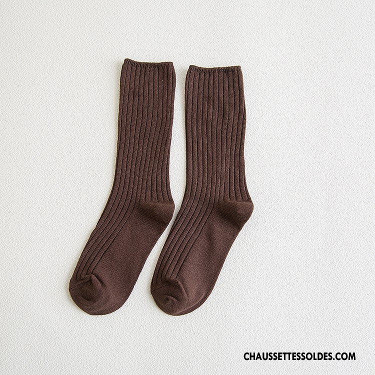 Chaussettes Mi Hautes Femme Milieu Le Nouveau Bouche Libre 100% Coton Hiver L'automne Rose