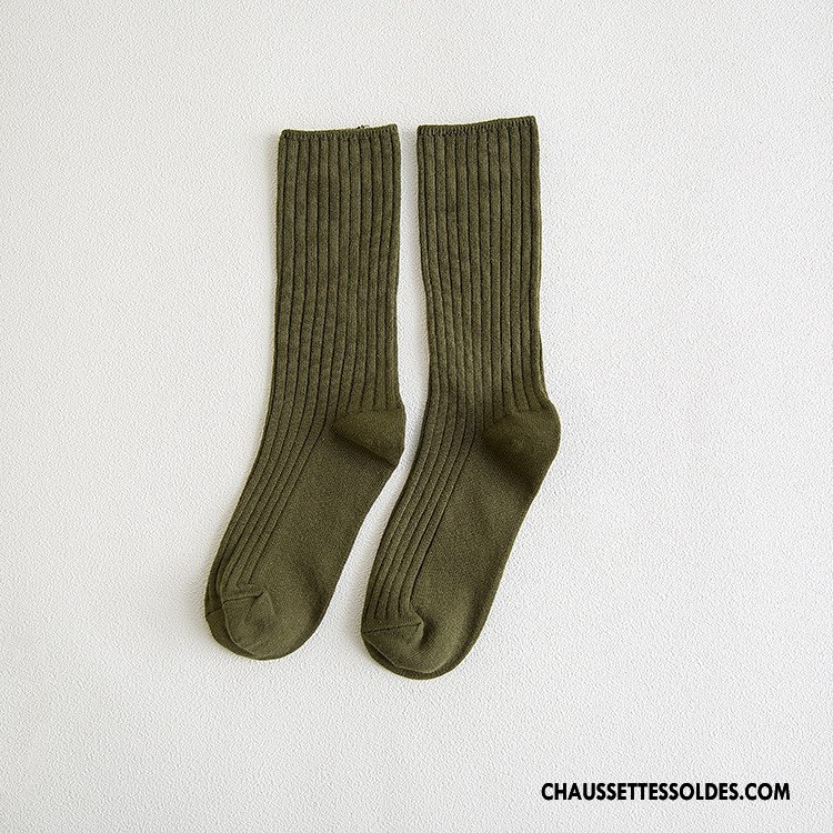 Chaussettes Mi Hautes Femme Milieu Le Nouveau Bouche Libre 100% Coton Hiver L'automne Rose