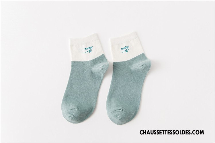 Chaussettes Mi Hautes Femme Milieu Le Nouveau L'automne Coton Bio Ligne Chaussette Courte Jaune