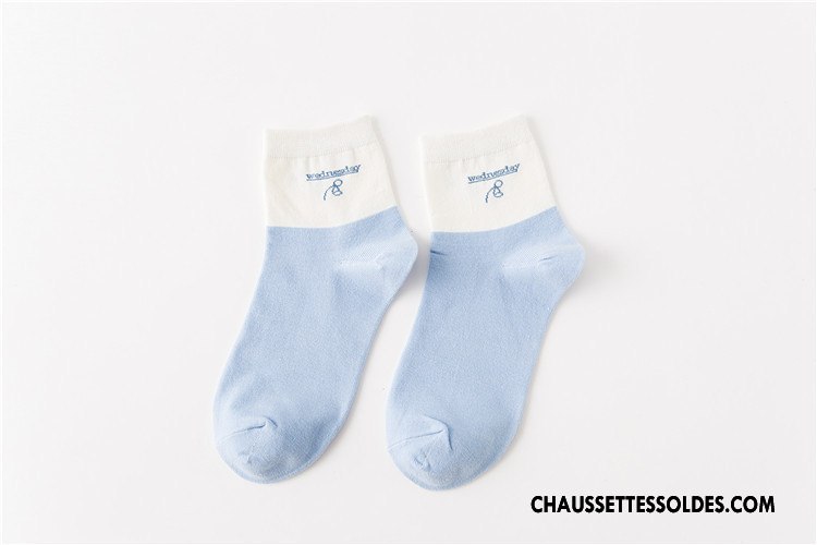 Chaussettes Mi Hautes Femme Milieu Le Nouveau L'automne Coton Bio Ligne Chaussette Courte Jaune