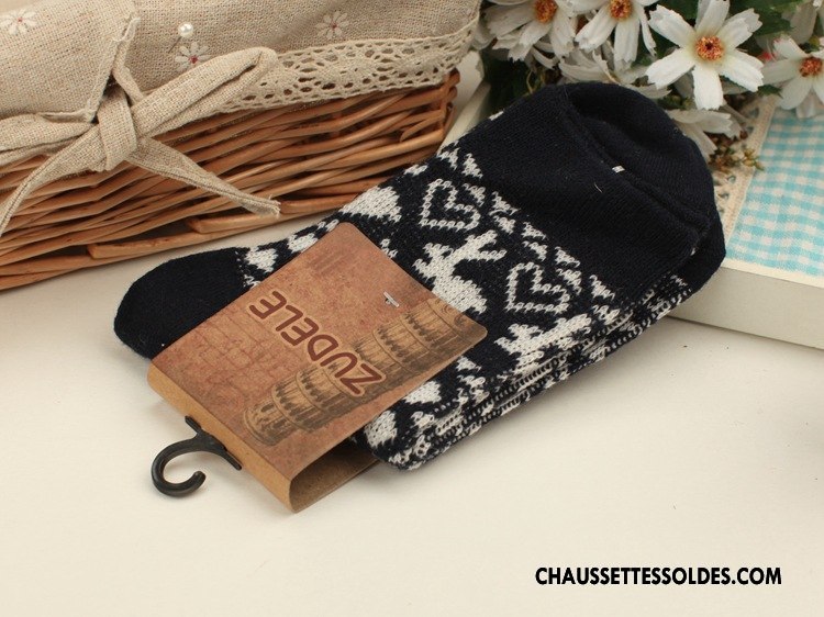 Chaussettes Mi Hautes Femme Milieu Le Nouveau Style National Chaussettes En Coton Bordeaux