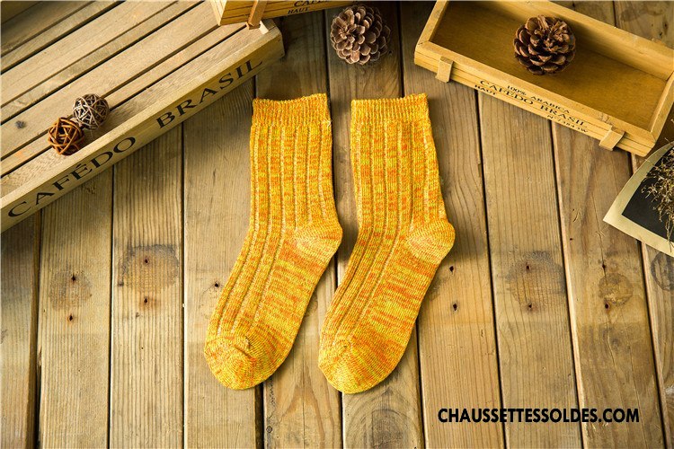 Chaussettes Mi Hautes Femme Milieu Le Nouveau Style National L'automne 100% Coton Rétro Violet