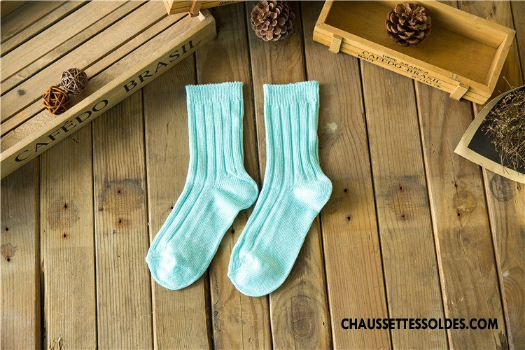 Chaussettes Mi Hautes Femme Milieu Le Nouveau Style National L'automne 100% Coton Rétro Violet