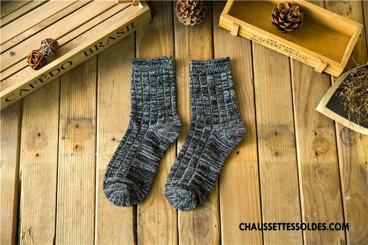 Chaussettes Mi Hautes Femme Milieu Le Nouveau Style National L'automne 100% Coton Rétro Violet