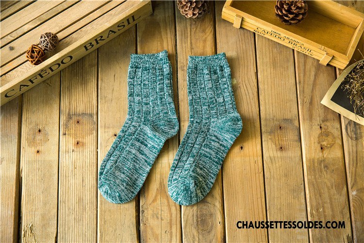 Chaussettes Mi Hautes Femme Milieu Le Nouveau Style National L'automne 100% Coton Rétro Violet