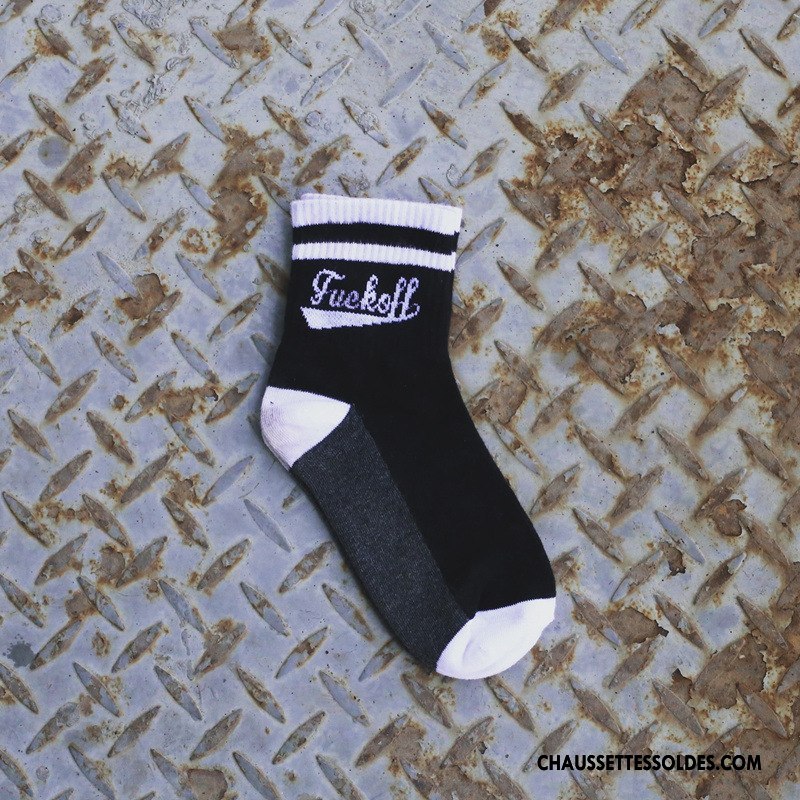Chaussettes Mi Hautes Femme Milieu Lovers Base-ball Homme Marque De Tendance Lettre Bleu