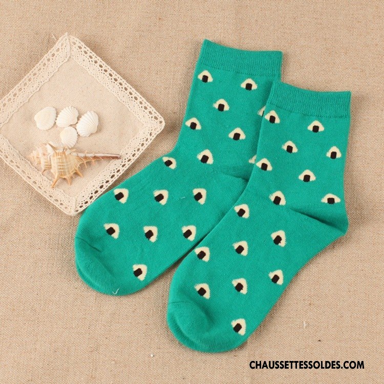 Chaussettes Mi Hautes Femme Milieu Plaine Hiver Style Chaud Beige Le Nouveau Blanc