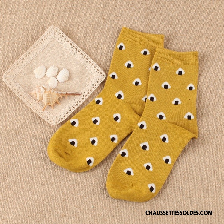 Chaussettes Mi Hautes Femme Milieu Plaine Hiver Style Chaud Beige Le Nouveau Blanc