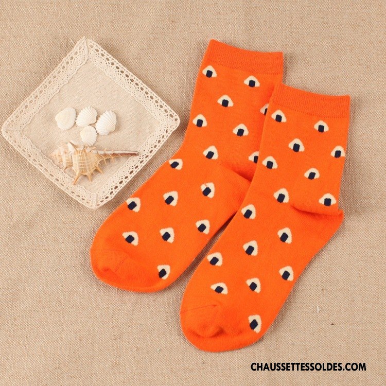 Chaussettes Mi Hautes Femme Milieu Plaine Hiver Style Chaud Beige Le Nouveau Blanc
