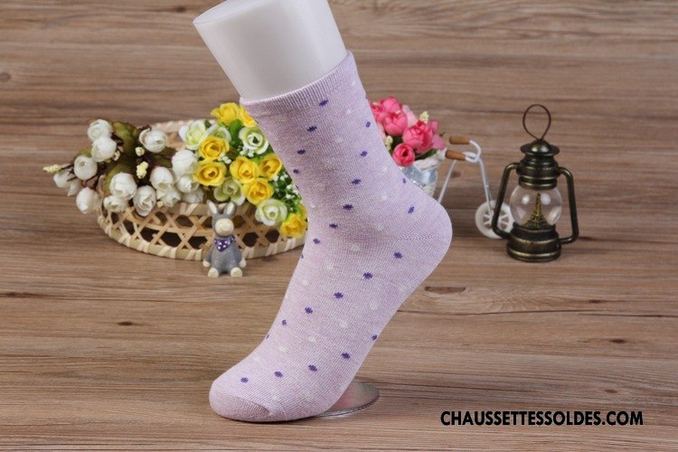Chaussettes Mi Hautes Femme Milieu Printemps Été Classique Couleurs De Bonbons Bleu