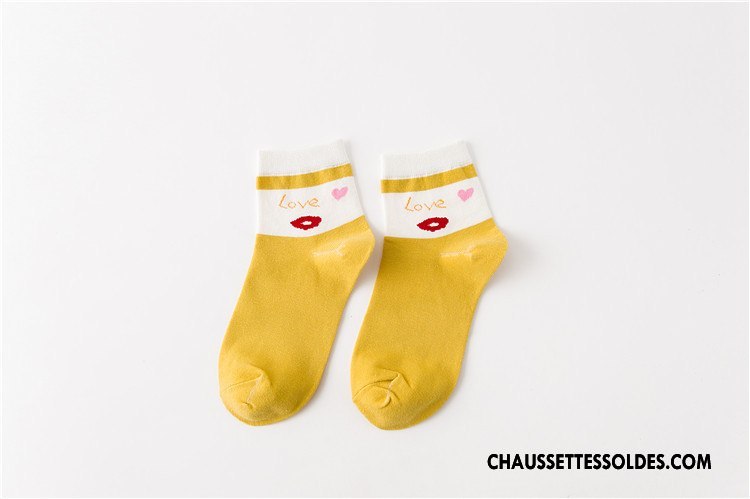 Chaussettes Mi Hautes Femme Milieu Vent D'université Nouveau Coton Bio Le Nouveau Amour Vert