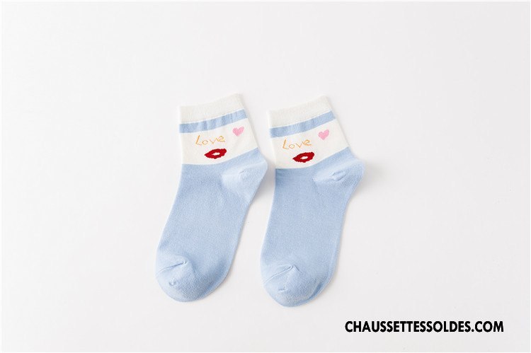 Chaussettes Mi Hautes Femme Milieu Vent D'université Nouveau Coton Bio Le Nouveau Amour Vert