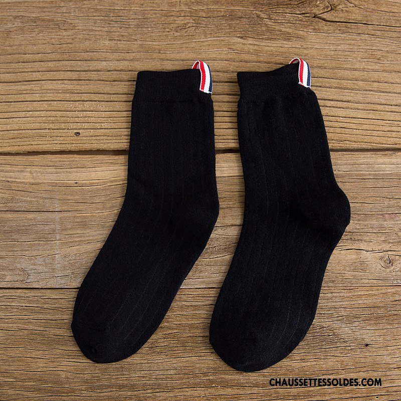 Chaussettes Mi Hautes Femme Milieu Élève Mouvement Chaussettes En Coton Rétro Nouvelles Arrivées Gris