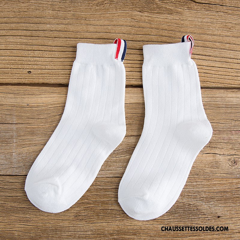 Chaussettes Mi Hautes Femme Milieu Élève Mouvement Chaussettes En Coton Rétro Nouvelles Arrivées Gris