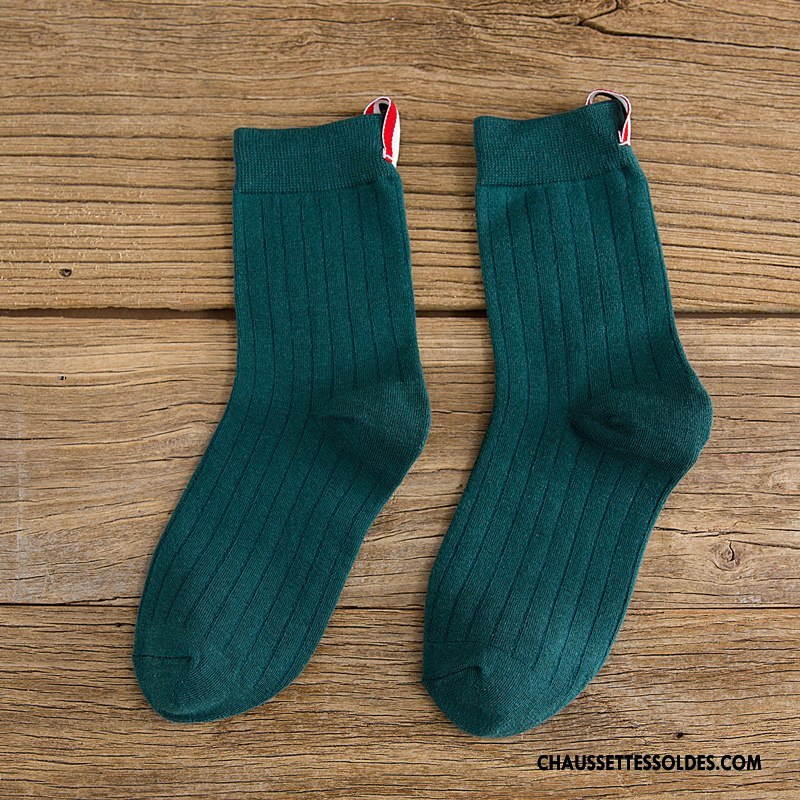 Chaussettes Mi Hautes Femme Milieu Élève Mouvement Chaussettes En Coton Rétro Nouvelles Arrivées Gris
