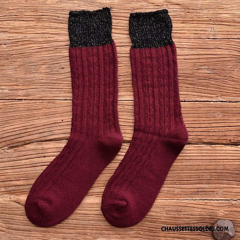 Chaussettes Mi Hautes Femme Mode Personnalité Chaussette De Noël Respirant L'automne Le Nouveau Jaune Or Argent