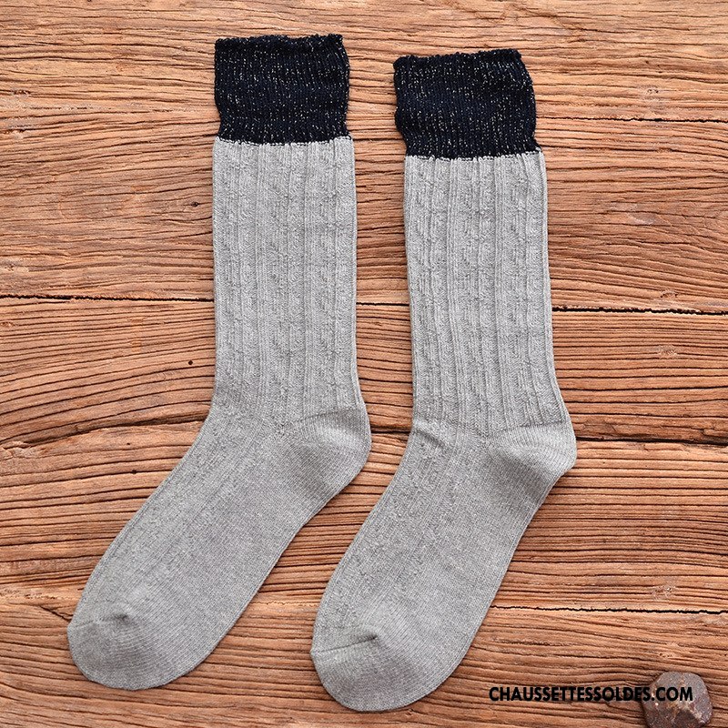 Chaussettes Mi Hautes Femme Mode Personnalité Chaussette De Noël Respirant L'automne Le Nouveau Jaune Or Argent