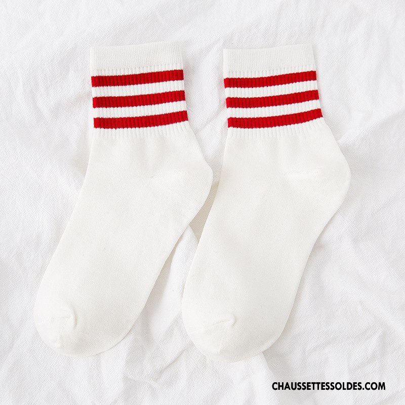 Chaussettes Mi Hautes Femme Mouvement Élève Chaussettes En Coton Milieu Hiver Nouvelles Arrivées Gris
