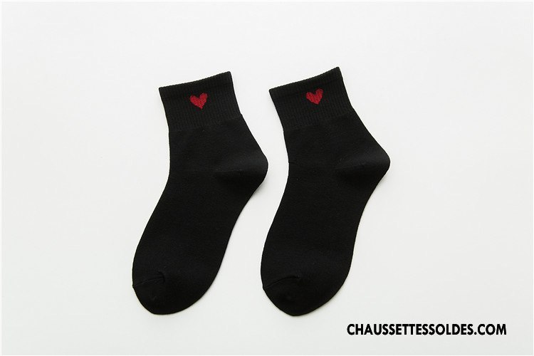 Chaussettes Mi Hautes Femme Mélangé Toutes Les Saisons Mouvement Tous Les Assortis Milieu Amour Blanc