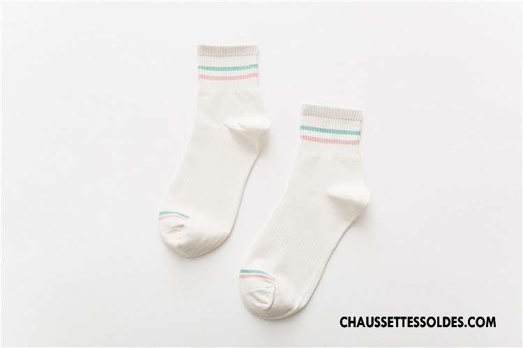 Chaussettes Mi Hautes Femme Nouveau Été Tous Les Assortis Coton Bio Le Nouveau 100% Coton Rose