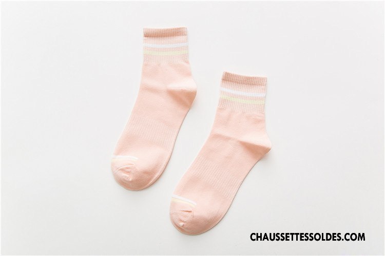 Chaussettes Mi Hautes Femme Nouveau Été Tous Les Assortis Coton Bio Le Nouveau 100% Coton Rose