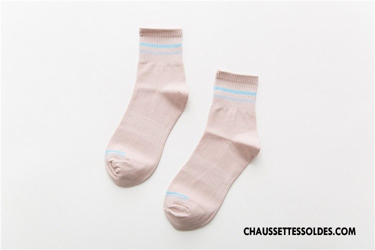 Chaussettes Mi Hautes Femme Nouveau Été Tous Les Assortis Coton Bio Le Nouveau 100% Coton Rose