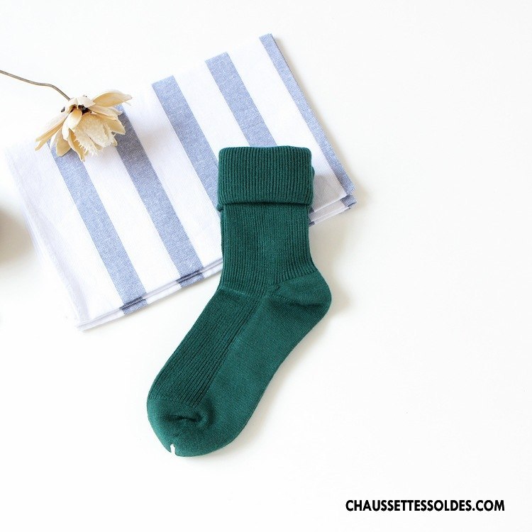 Chaussettes Mi Hautes Femme Nouvelles Arrivées L'automne Cachemire De Lapin 100% Coton Hiver Haute Qualité Bordeaux