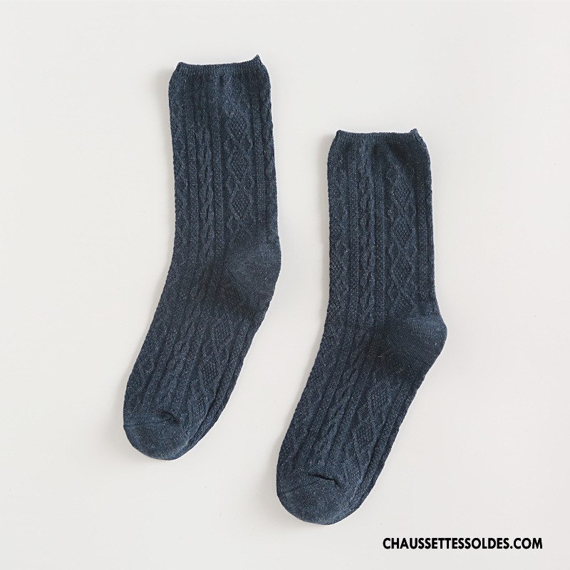 Chaussettes Mi Hautes Femme Nouvelles Arrivées L'automne Rétro Hiver Dame Chaussettes En Coton Pure Marron / Brun Argent